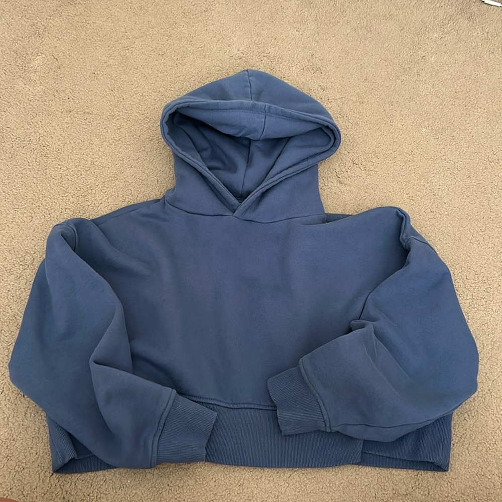 Forever 21 Cropped Blue Hoodie